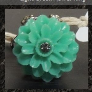 Bright Green Flower Ring